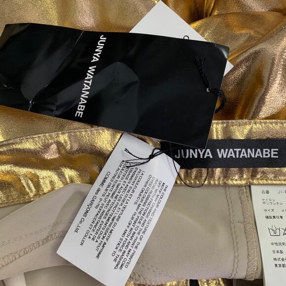 JUNYA WATANABE 2021 Size XS Gold Nylon Blend Metallic Zip Fly Casual Pants - Picture 3 of 6